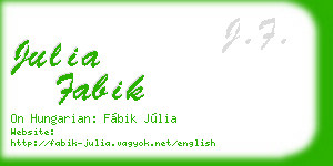 julia fabik business card